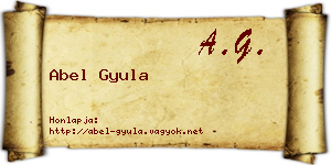 Abel Gyula névjegykártya